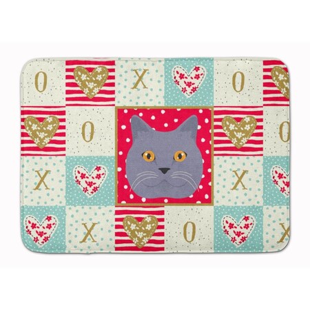 Carolines Treasures 19 x 27 in. British Shorthair Cat Love Machine Washable Memory Foam Mat CK5095RUG